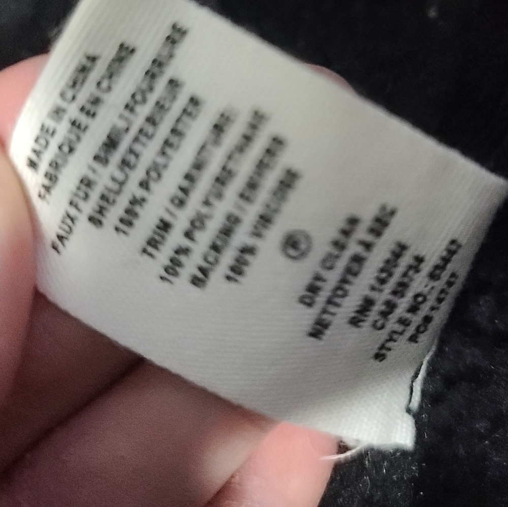 Avec Les Filles Faux Shearling Trim Faux Leather Oversized Biker Moto Jacket XS - Picture 12 of 13